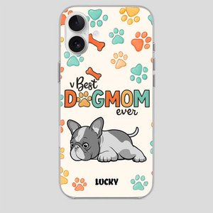 Bespoke French Bulldog Phone Case – Colorful Paw Print Dog Lover Gift