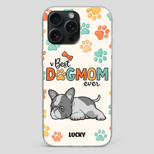 Bespoke French Bulldog Phone Case – Colorful Paw Print Dog Lover Gift