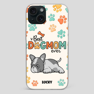 Bespoke French Bulldog Phone Case – Colorful Paw Print Dog Lover Gift