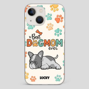 Bespoke French Bulldog Phone Case – Colorful Paw Print Dog Lover Gift