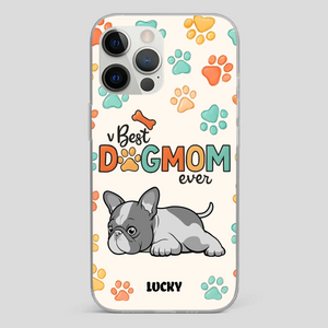 Bespoke French Bulldog Phone Case – Colorful Paw Print Dog Lover Gift