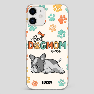 Bespoke French Bulldog Phone Case – Colorful Paw Print Dog Lover Gift