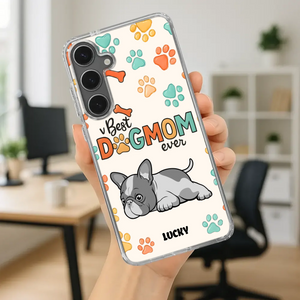Bespoke French Bulldog Phone Case – Colorful Paw Print Dog Lover Gift