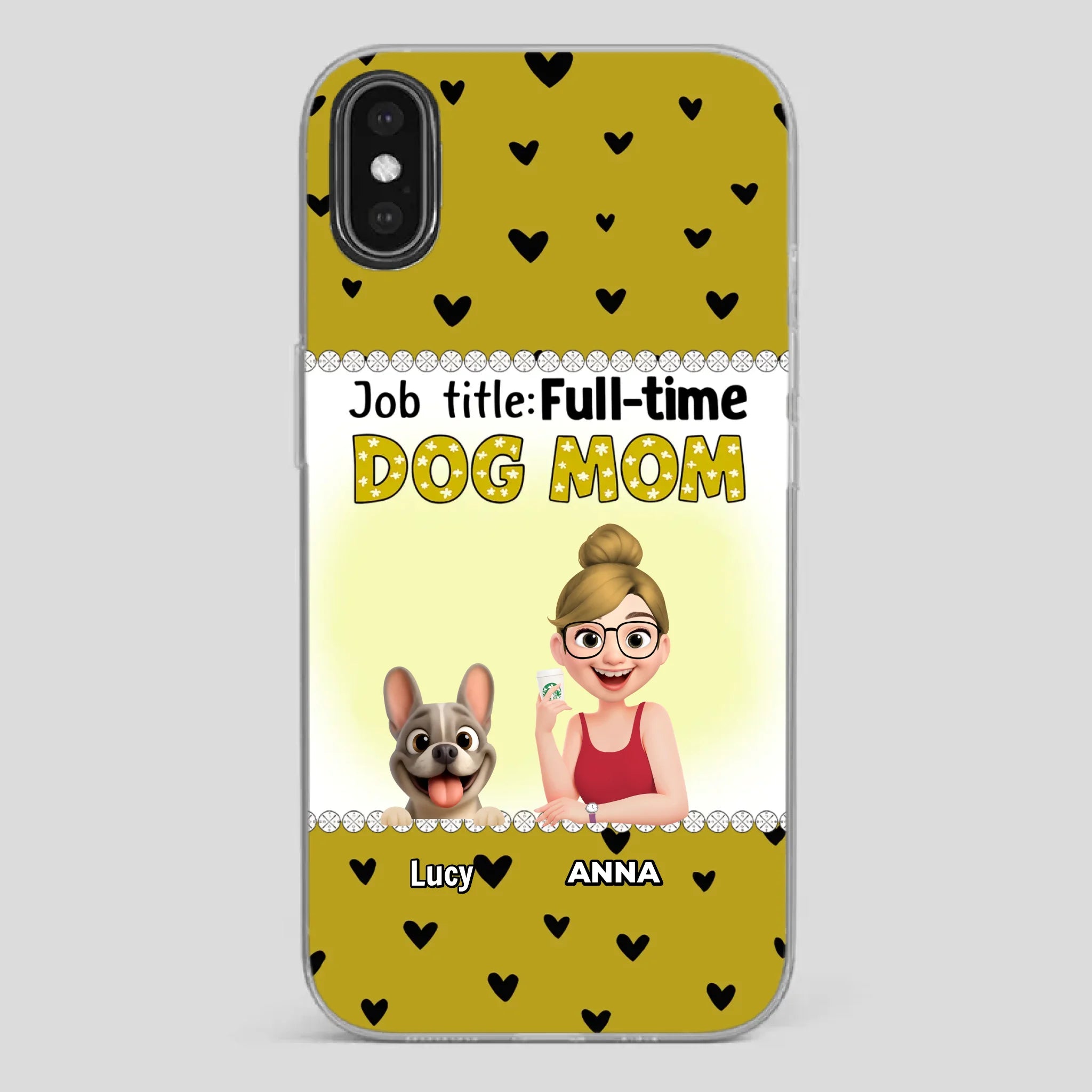 Customized French Bulldog Phone Case – Full-time Dog Mom Gift