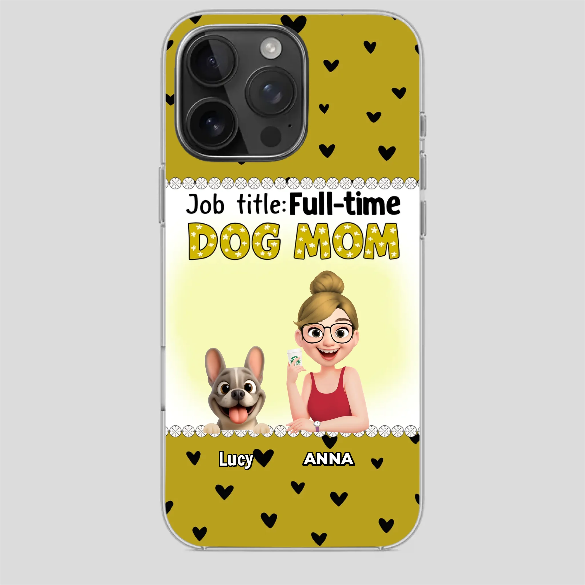 Customized French Bulldog Phone Case – Full-time Dog Mom Gift
