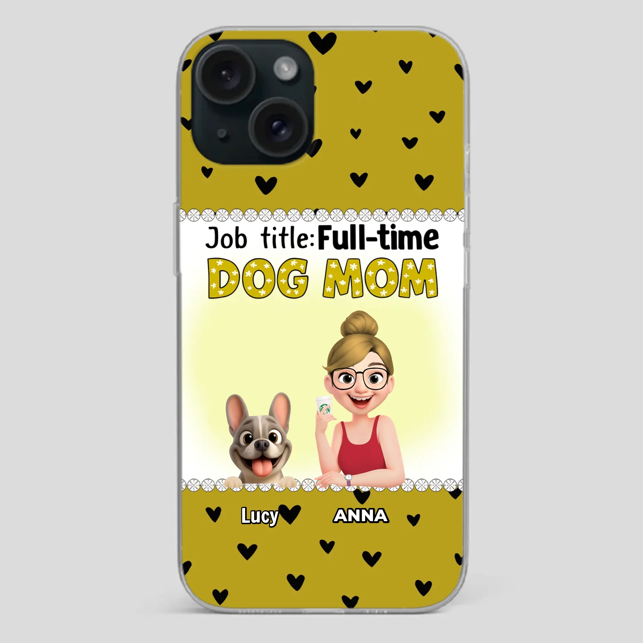Customized French Bulldog Phone Case – Full-time Dog Mom Gift
