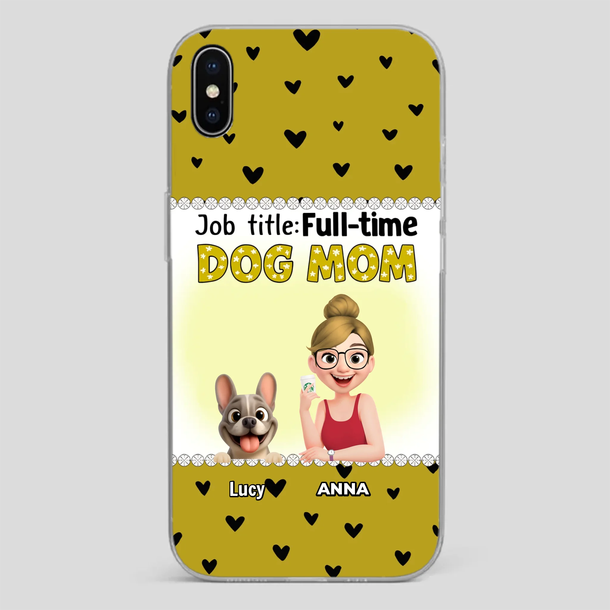 Customized French Bulldog Phone Case – Full-time Dog Mom Gift