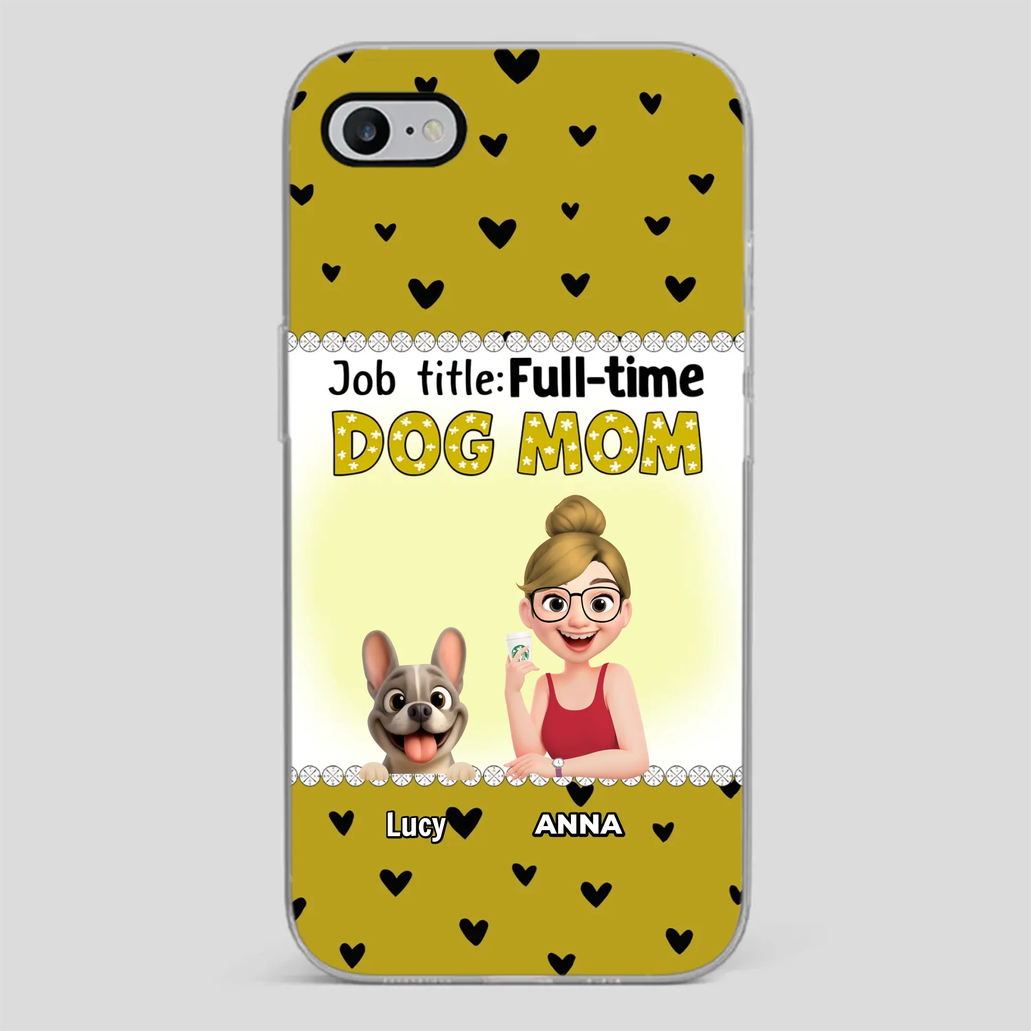 Customized French Bulldog Phone Case – Full-time Dog Mom Gift