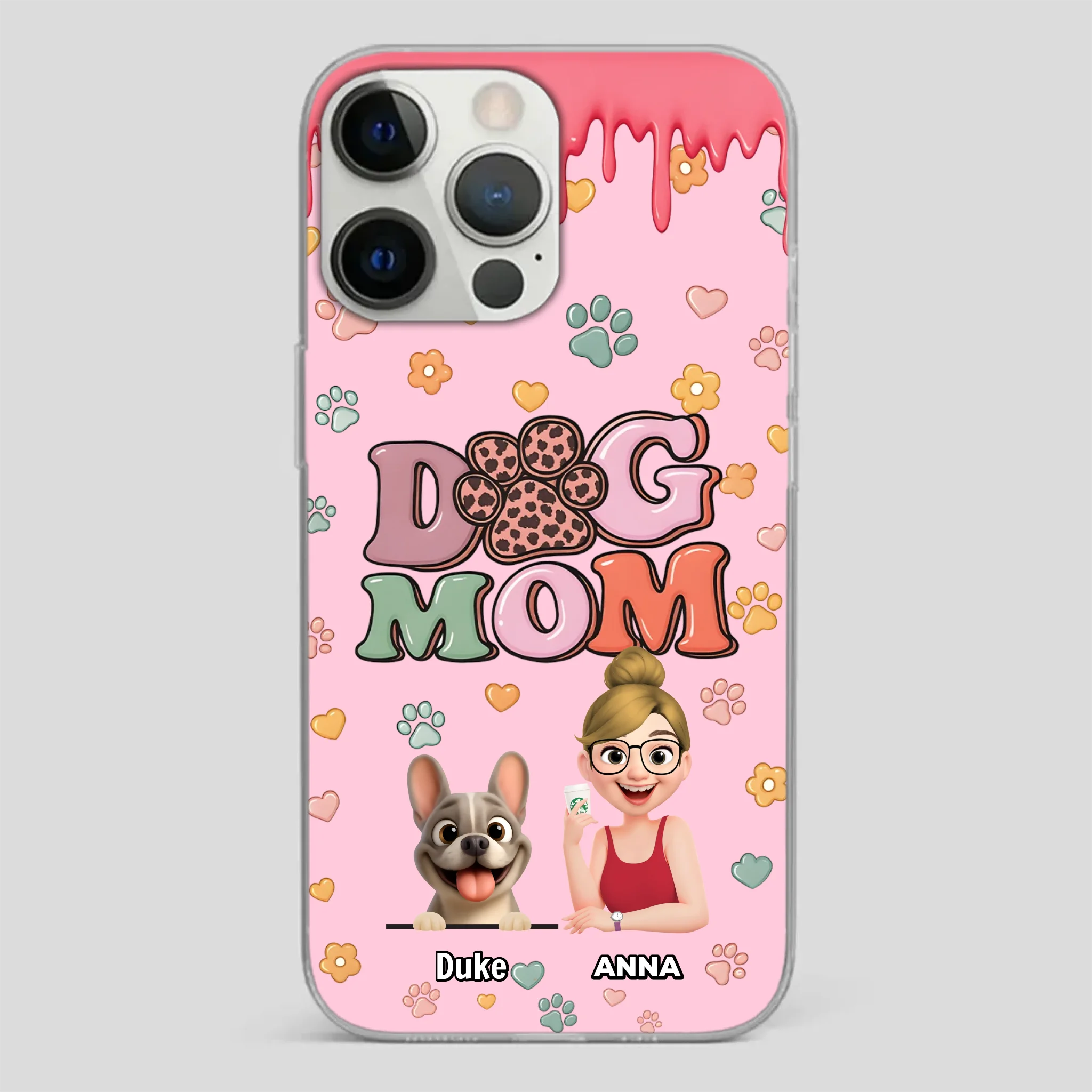 Customized Frenchie Phone Case – Cute Pattern Dog Lover Gift