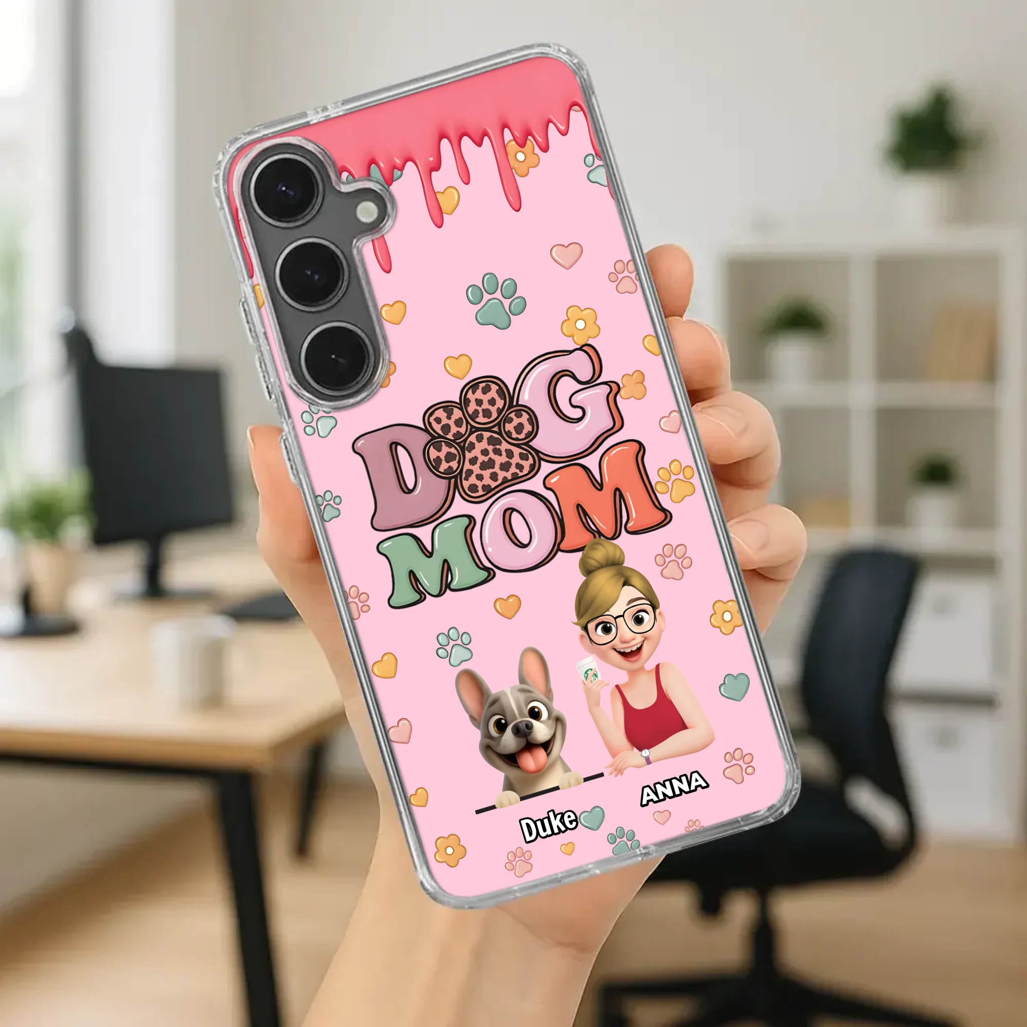 Customized Frenchie Phone Case – Cute Pattern Dog Lover Gift