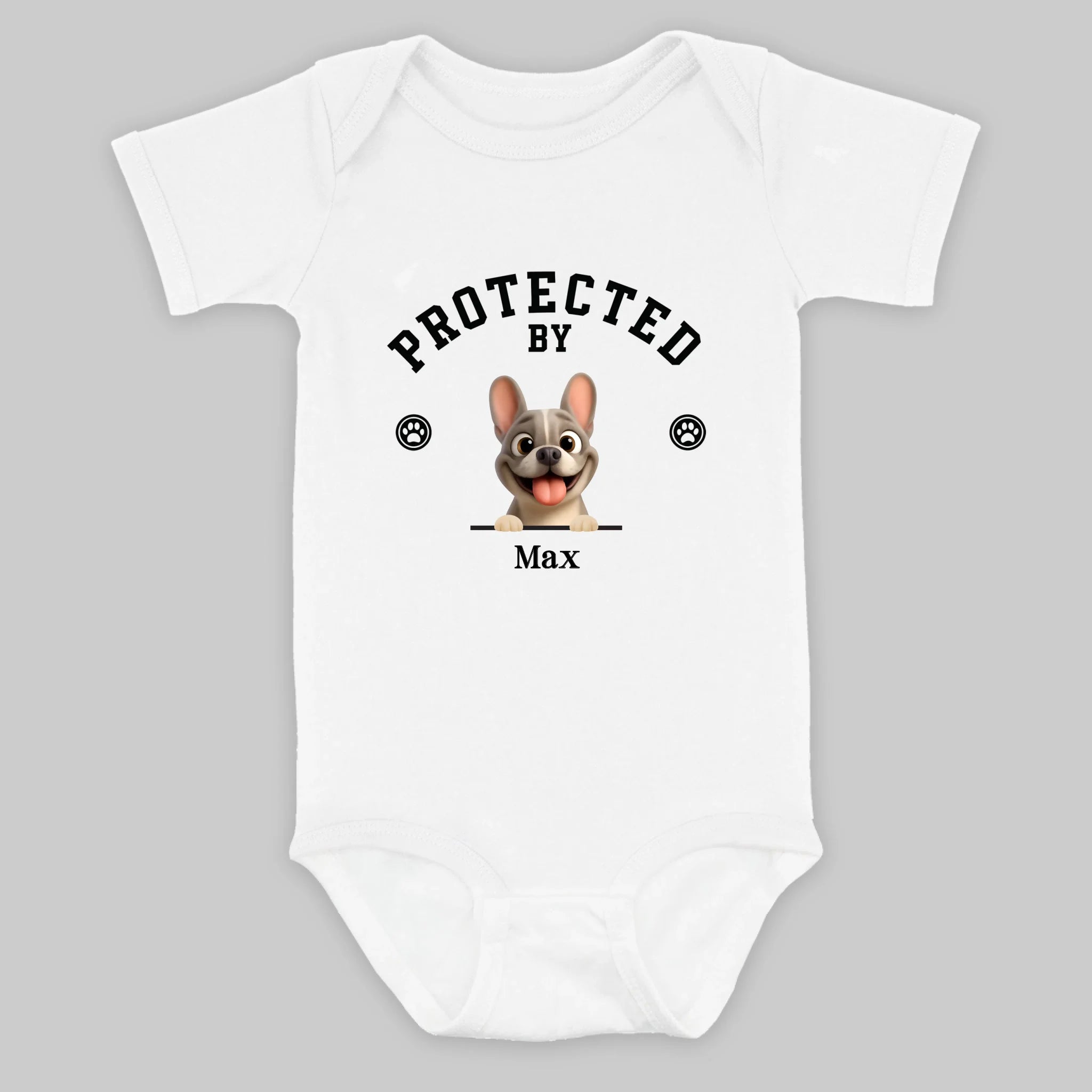 Customized French Bulldog Baby Onesie – Cute Dog Lover Infant Bodysuit Gift