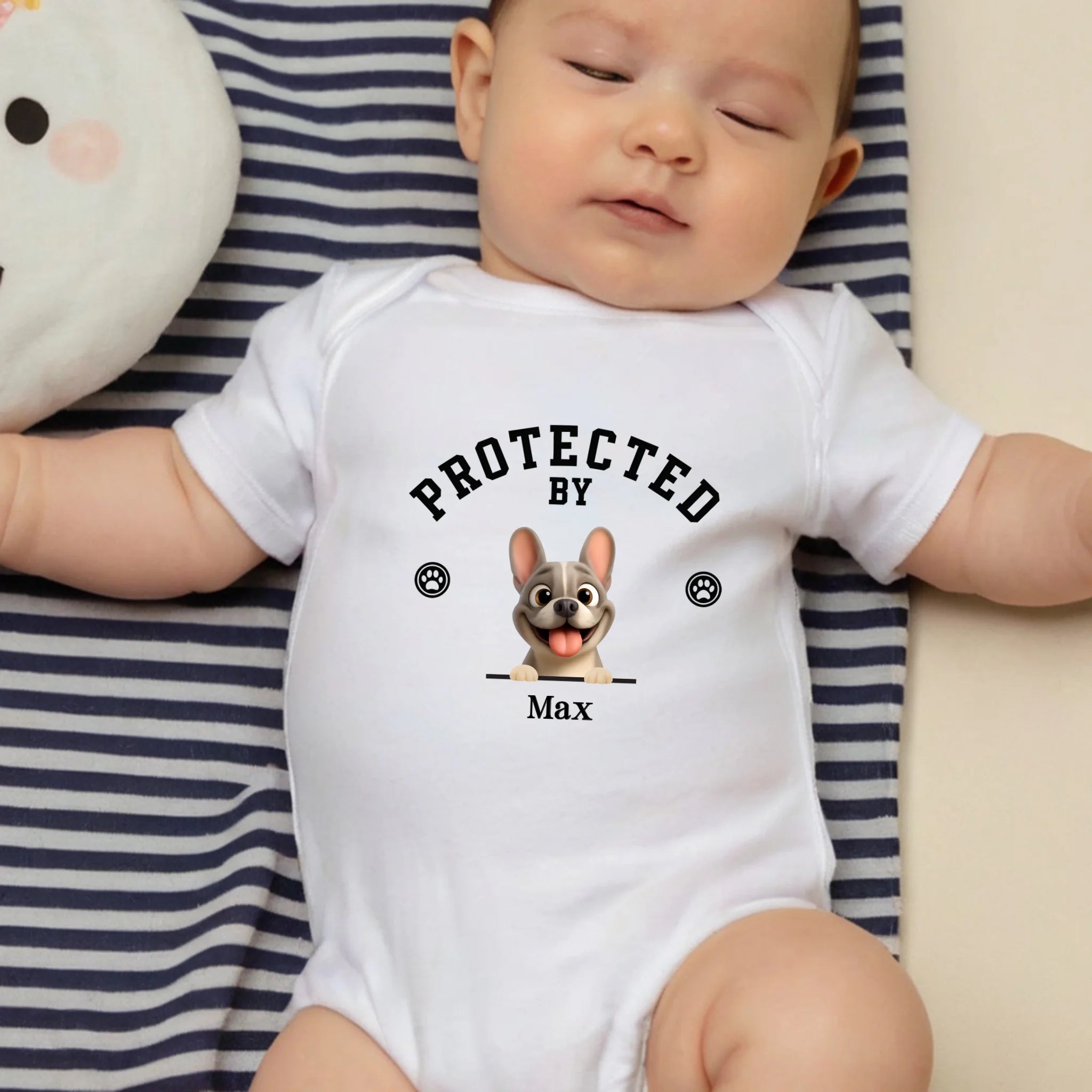Customized French Bulldog Baby Onesie – Cute Dog Lover Infant Bodysuit Gift