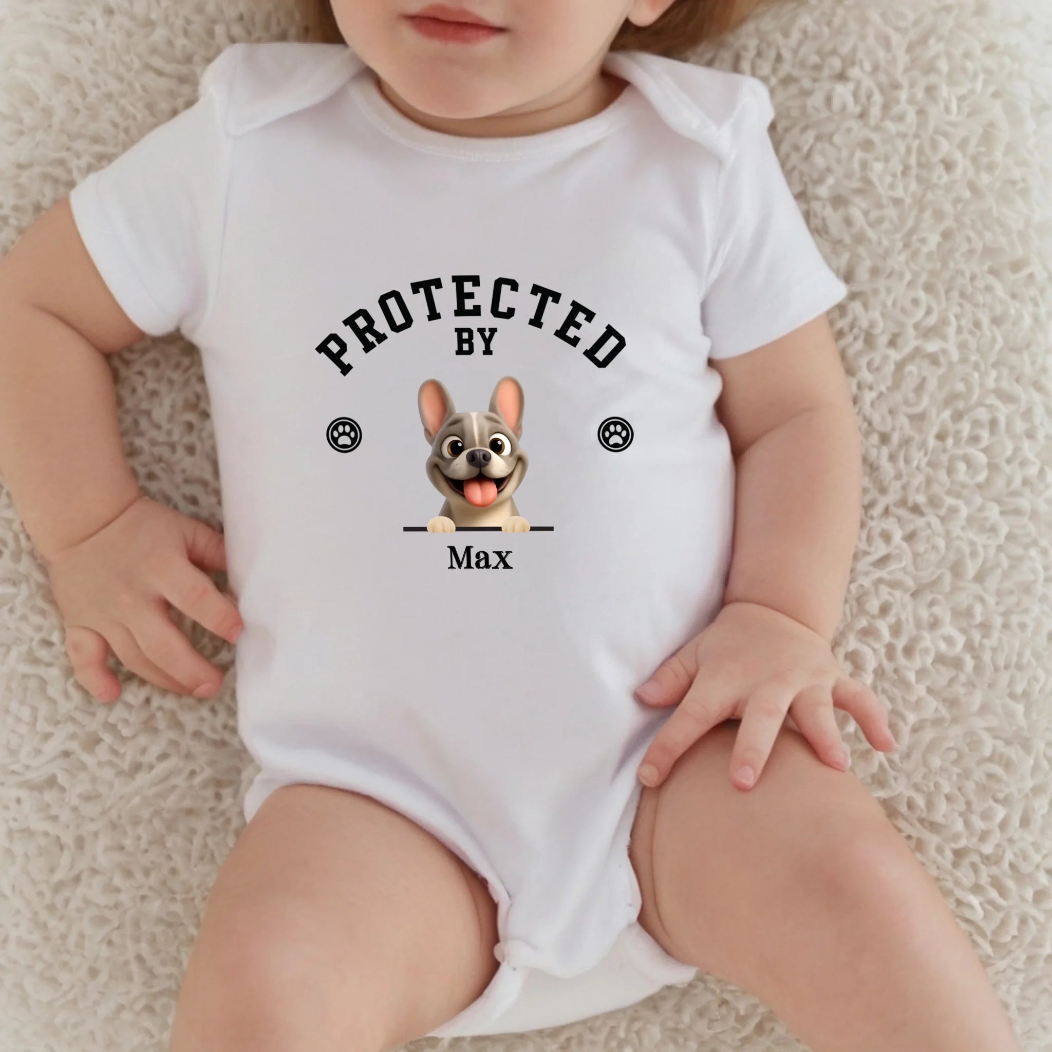 Customized French Bulldog Baby Onesie – Cute Dog Lover Infant Bodysuit Gift