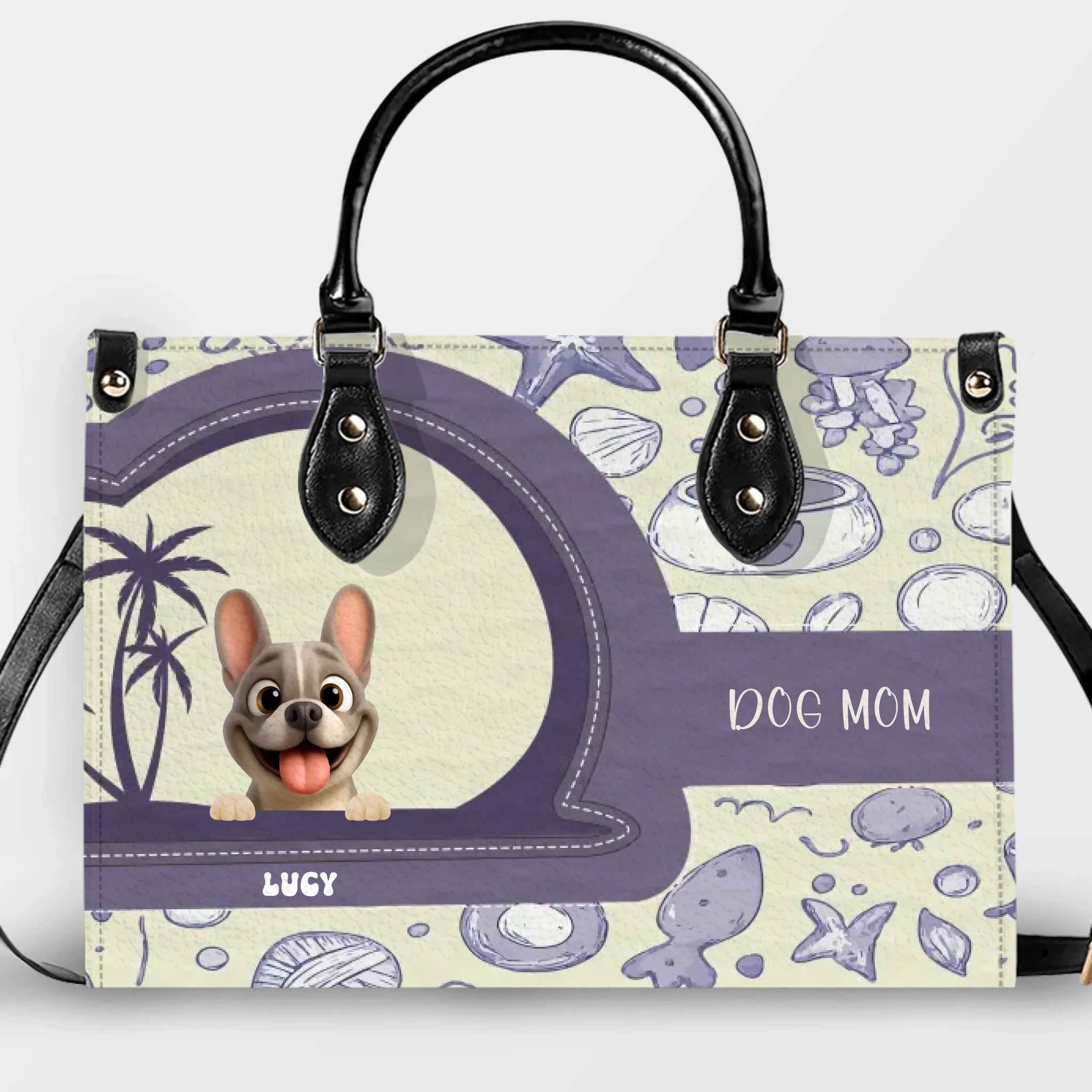 Personalized French Bulldog Handbag – Vintage Custom Name Dog Mom Gift Bag