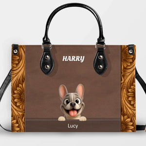 Customized French Bulldog Handbag – Sunflower Pattern Dog Lover Gift