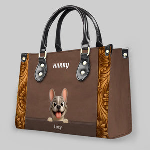 Customized French Bulldog Handbag – Sunflower Pattern Dog Lover Gift