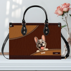 French Bulldog Classic Leather Handbag - Personalized Dog Lover Gift