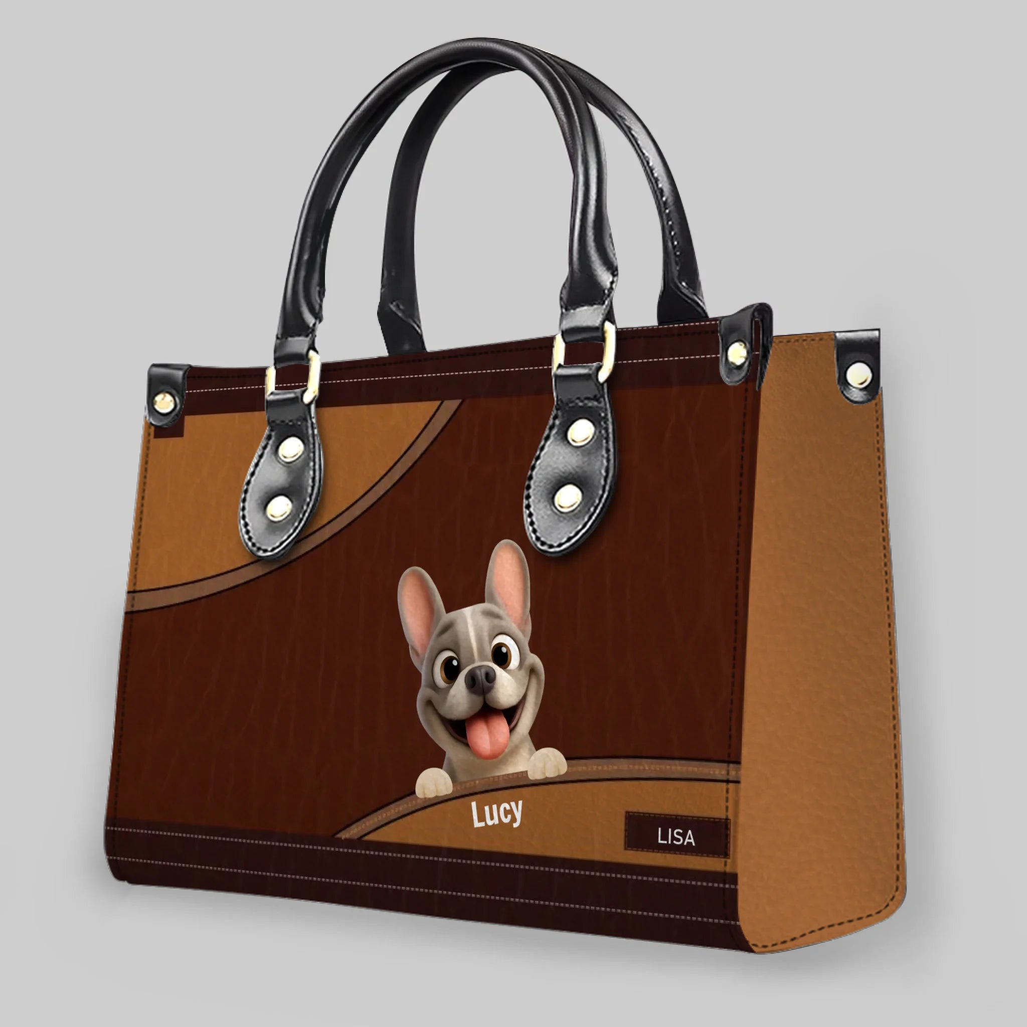 French Bulldog Classic Leather Handbag - Personalized Dog Lover Gift