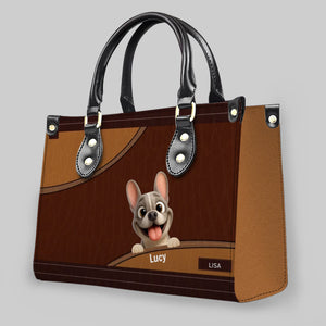French Bulldog Classic Leather Handbag - Personalized Dog Lover Gift