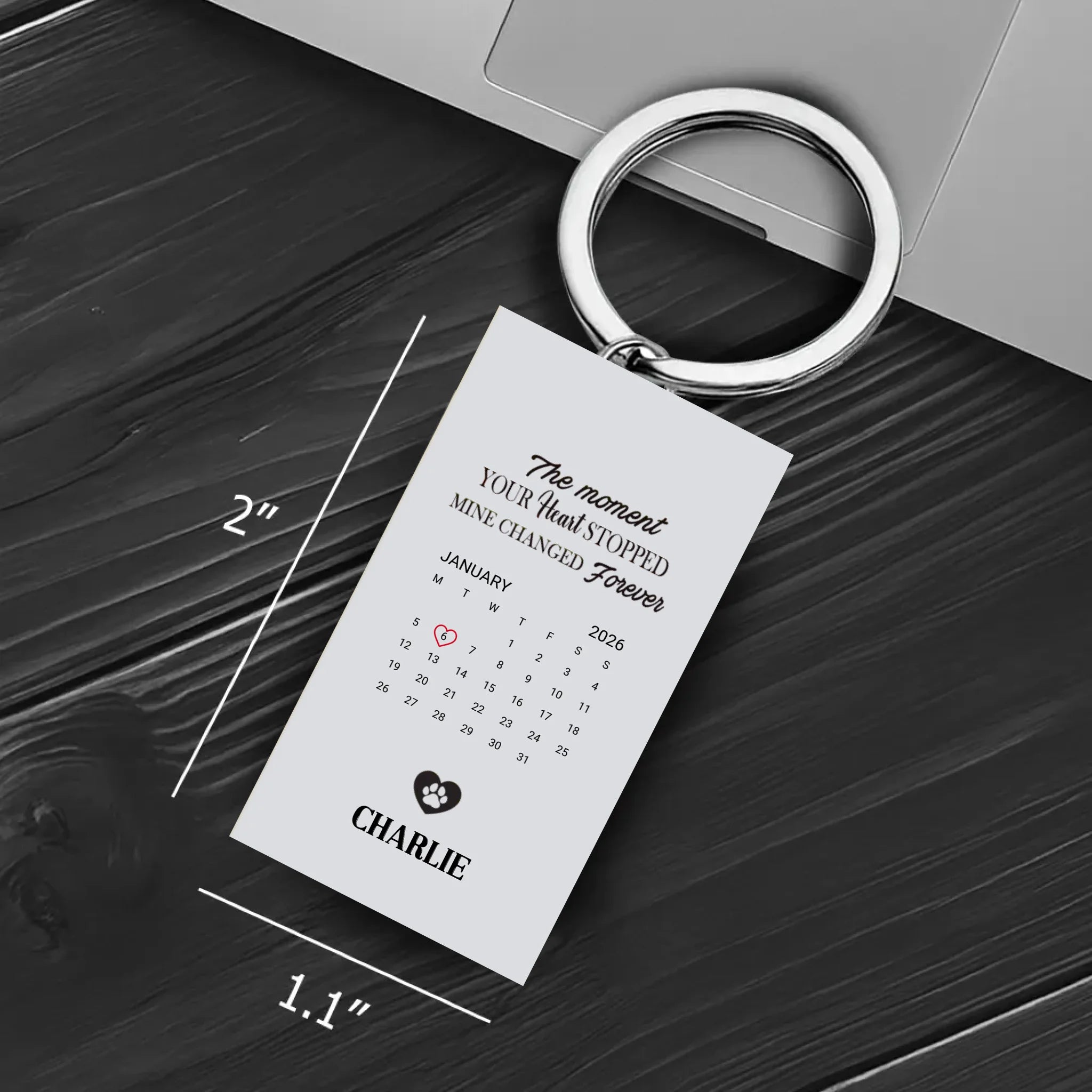 Personalized French Bulldog Keychain – Custom Calendar Dog Memorial Gift