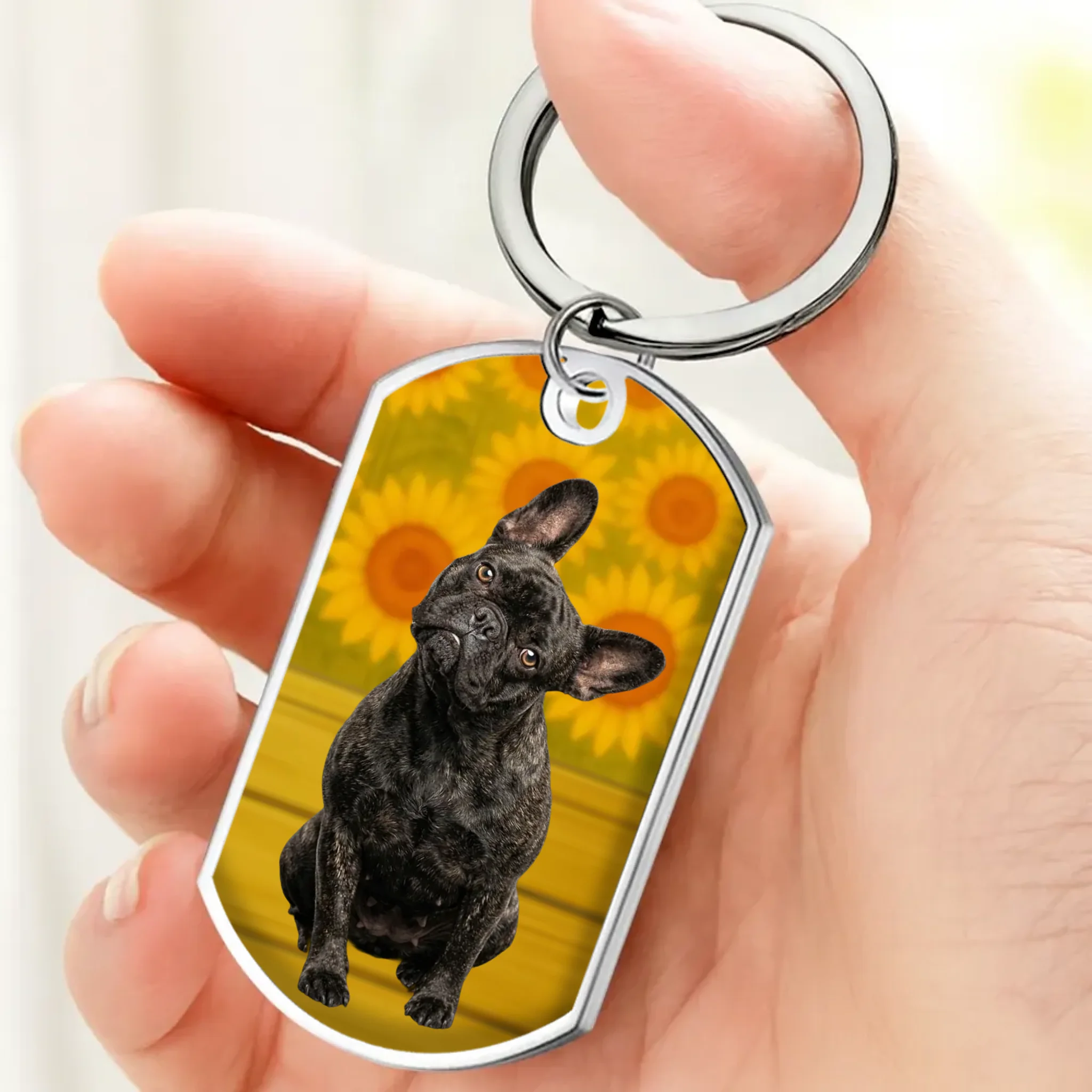Personalized French Bulldog Keychain – Custom Calendar Dog Memorial Gift