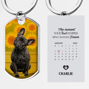 Personalized French Bulldog Keychain – Custom Calendar Dog Memorial Gift