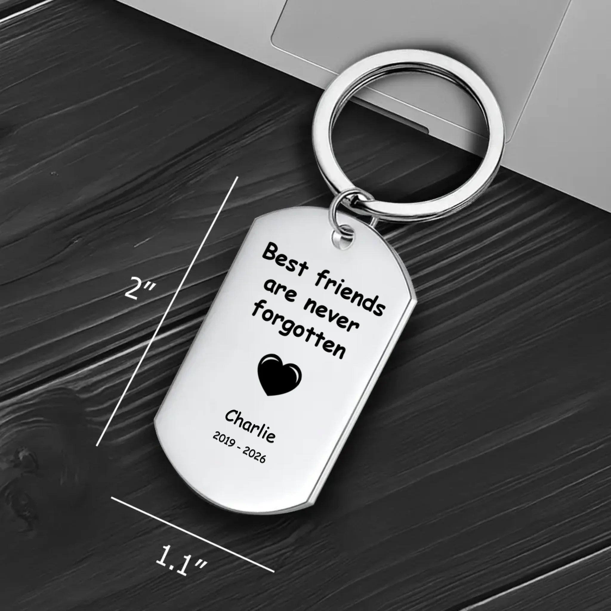 Personalized French Bulldog Keychain – Best Friends Forever Dog Memorial Gift