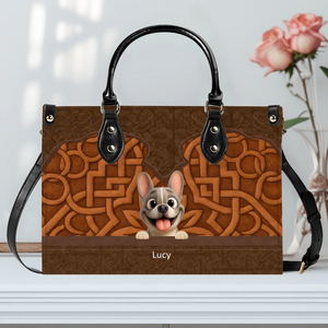 Customized French Bulldog Handbag – 3D Carved Pattern Dog Lover Gift