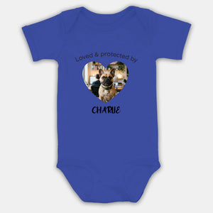 Personalized Frenchie Baby Onesie – Loved & Protected By Dog Lover Gift