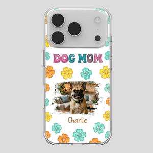 Personalized French Bulldog Phone Case – Dog Mom Colorful Floral Photo Cover