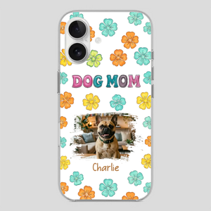 Personalized French Bulldog Phone Case – Dog Mom Colorful Floral Photo Cover