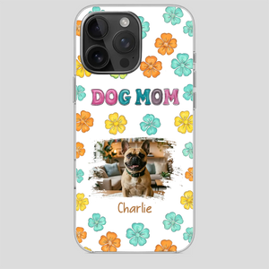 Personalized French Bulldog Phone Case – Dog Mom Colorful Floral Photo Cover