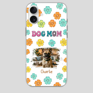 Personalized French Bulldog Phone Case – Dog Mom Colorful Floral Photo Cover
