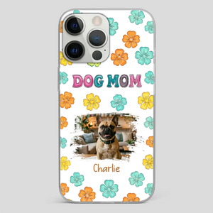 Personalized French Bulldog Phone Case – Dog Mom Colorful Floral Photo Cover