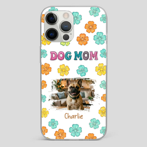Personalized French Bulldog Phone Case – Dog Mom Colorful Floral Photo Cover