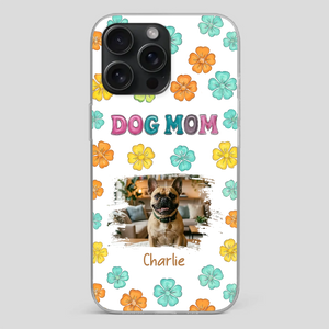 Personalized French Bulldog Phone Case – Dog Mom Colorful Floral Photo Cover