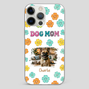 Personalized French Bulldog Phone Case – Dog Mom Colorful Floral Photo Cover