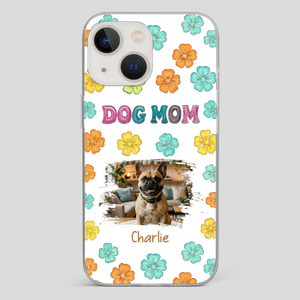 Personalized French Bulldog Phone Case – Dog Mom Colorful Floral Photo Cover