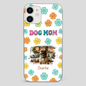 Personalized French Bulldog Phone Case – Dog Mom Colorful Floral Photo Cover