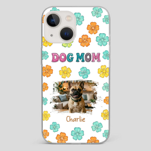 Personalized French Bulldog Phone Case – Dog Mom Colorful Floral Photo Cover