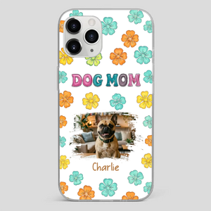 Personalized French Bulldog Phone Case – Dog Mom Colorful Floral Photo Cover