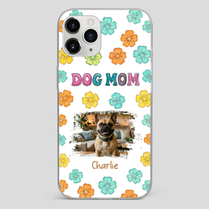 Personalized French Bulldog Phone Case – Dog Mom Colorful Floral Photo Cover