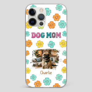 Personalized French Bulldog Phone Case – Dog Mom Colorful Floral Photo Cover
