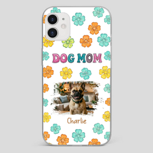 Personalized French Bulldog Phone Case – Dog Mom Colorful Floral Photo Cover