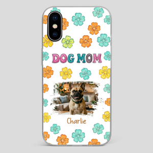 Personalized French Bulldog Phone Case – Dog Mom Colorful Floral Photo Cover