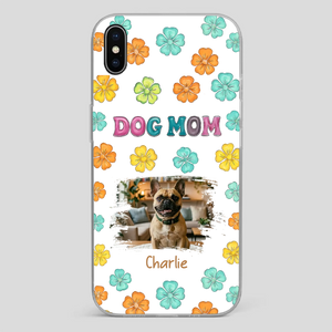 Personalized French Bulldog Phone Case – Dog Mom Colorful Floral Photo Cover