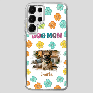Personalized French Bulldog Phone Case – Dog Mom Colorful Floral Photo Cover