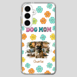 Personalized French Bulldog Phone Case – Dog Mom Colorful Floral Photo Cover