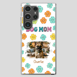 Personalized French Bulldog Phone Case – Dog Mom Colorful Floral Photo Cover