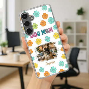 Personalized French Bulldog Phone Case – Dog Mom Colorful Floral Photo Cover
